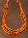 Brighter Days Orange Cylinder Bead Necklace - 16"