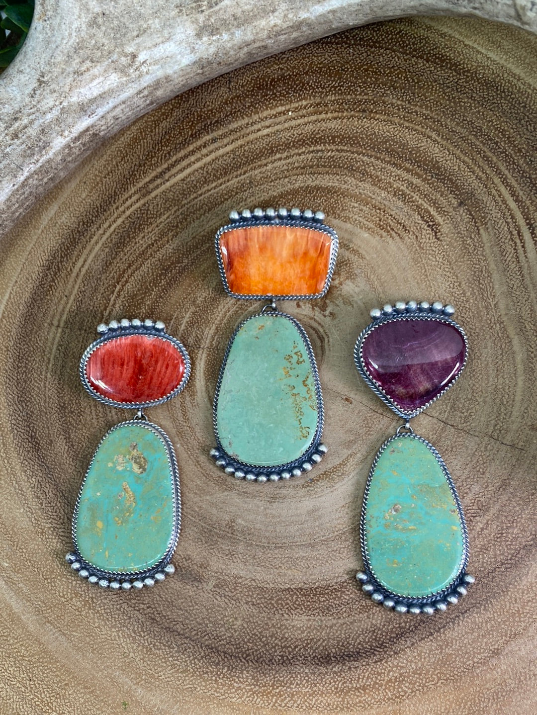 Oster Double Stone Spiny & Turquoise Pendant