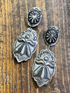 Guardian Angel Sterling Stamped Concho Post Earrings