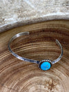 Jocelyn Single Side Stone Turquoise Sterling Cuff Bracelet