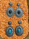 Justin Floral Oval Concho Post Earrings