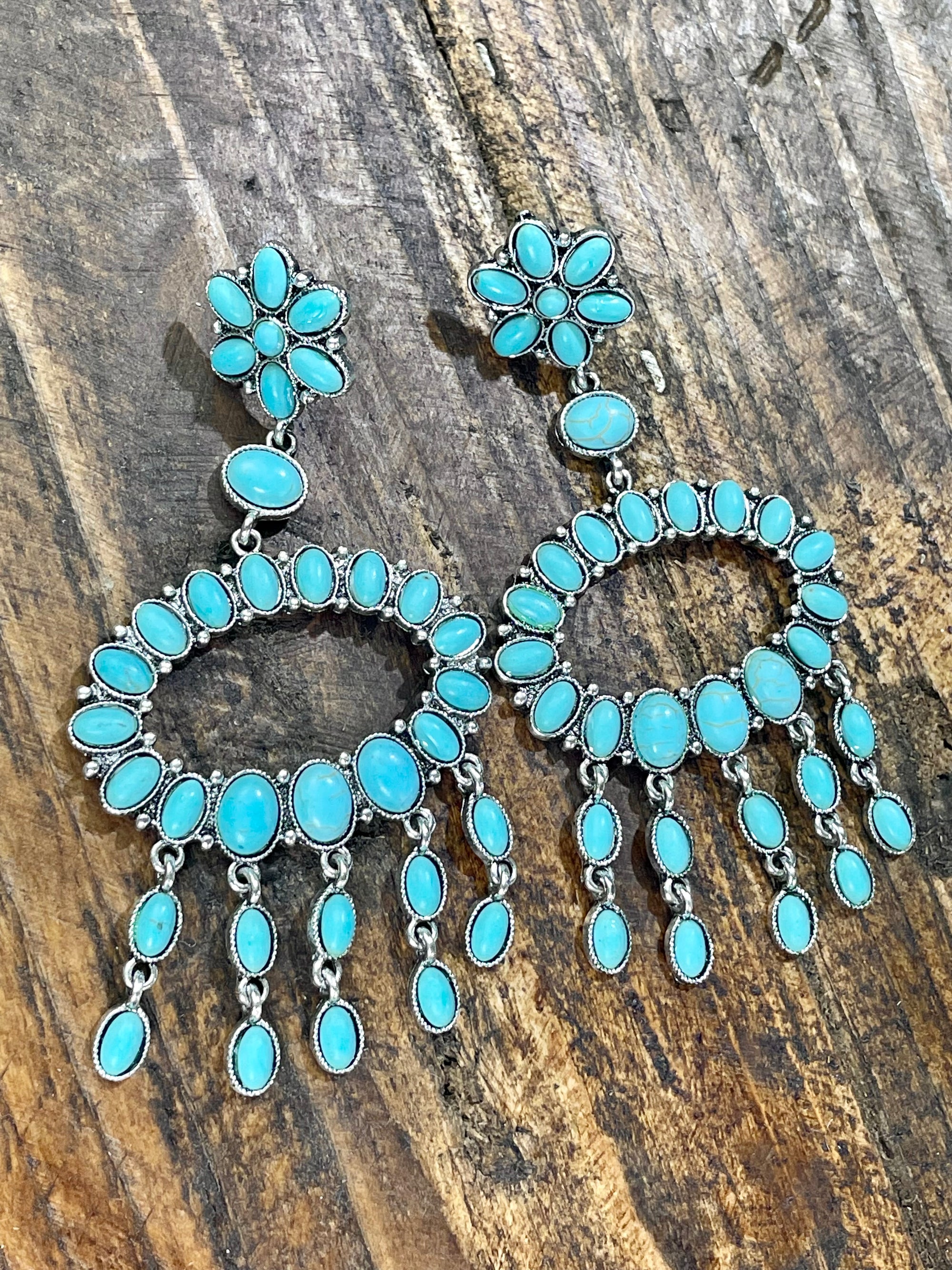 Dreamcatcher Fashion Turquoise Cluster Earrings
