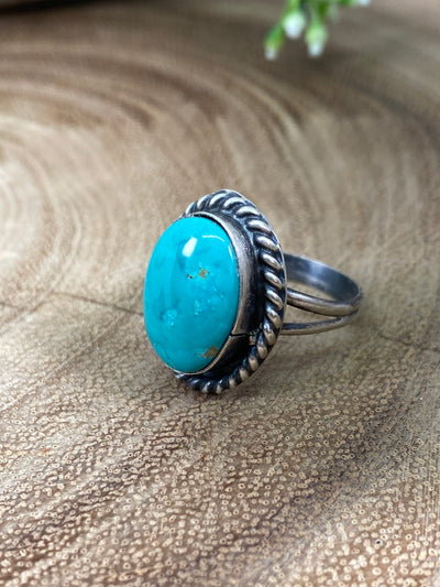 Tilly Roped Kingman Turquoise Ring