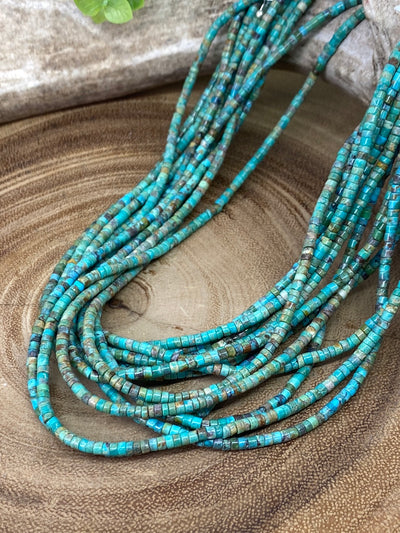 Water's Edge Turquoise Heishi Bead Necklace & Wrap Bracelet