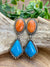 Fashion Orange Spiny & Turquoise Earrings
