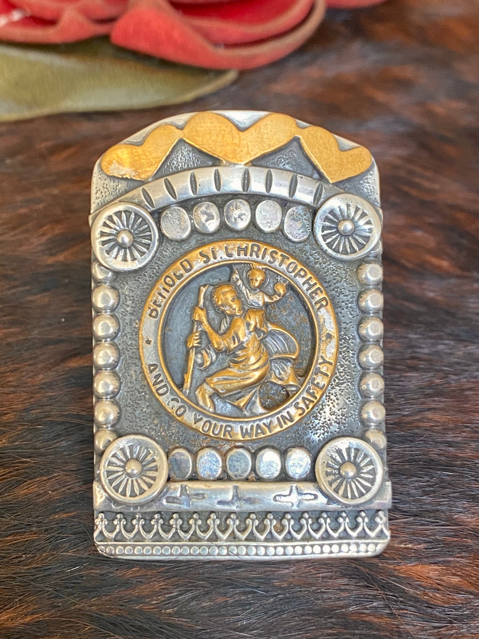 St. Christopher Sterling Shield Ring - Size 8.5