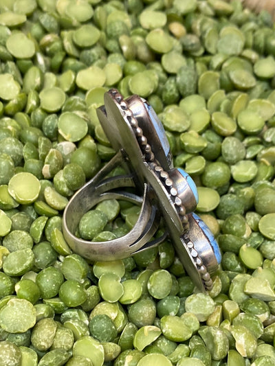 Flippen 6 Stone Turquoise Ring - size 8