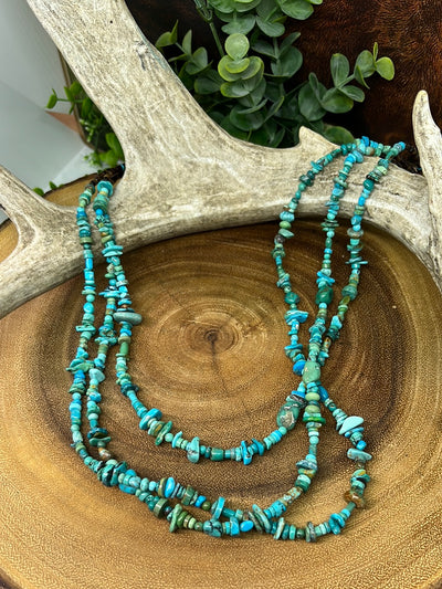 Lilith Heishi & Tumbled Turquoise 3 Strand Necklace