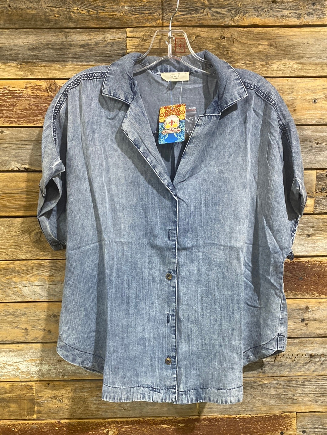 Washed Denim Button Down