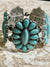 Shonda Fashion Oval & Teardrop Cluster Stretch Bracelet - Turquoise