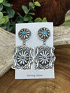Rennon Floral Concho Drop Earring - Turquoise