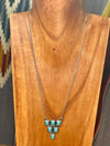 Denison Link Chain With Turquoise Geometric Pendant - 18"