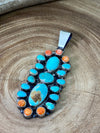 Denton Turquoise & Spiny Sterling Pendant - 3.5"