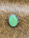 Alto Sterling Roped Oval Turquoise Ring - Green