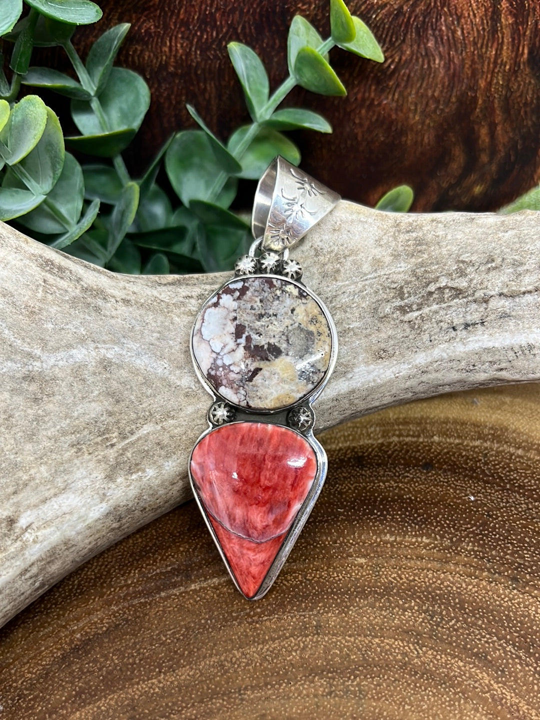 Cameron Sterling White Buffalo Spiny Pendant