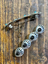 Sterling Bear Paw Barrette With Stone Accents