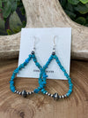 Kenzlee Tumbled Turquoise Multi-stone Navajo Teardrop Earrings - 3"