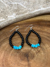 Lynette Black Bead & Tumbled Turquoise Earrings