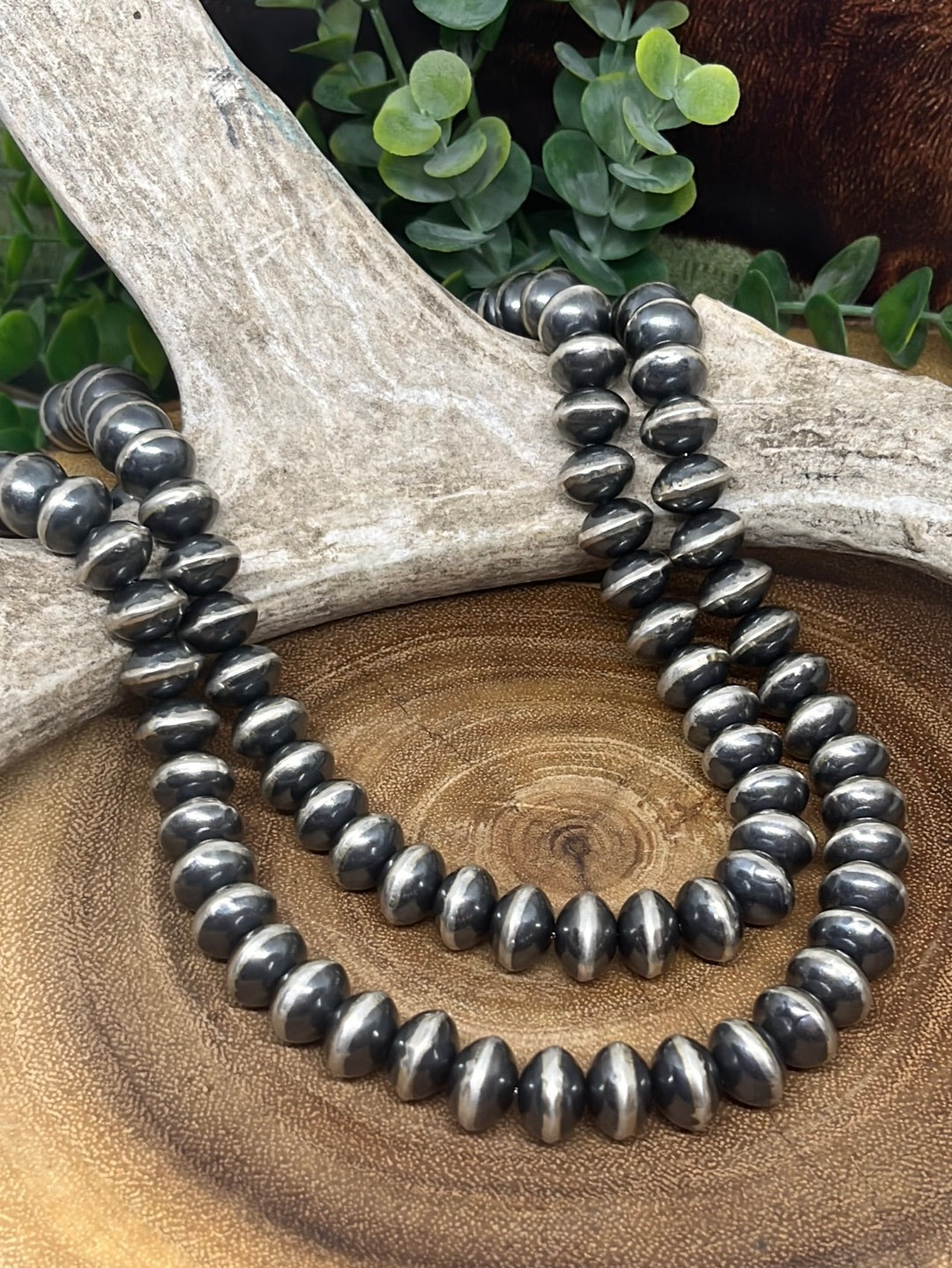 Windsong Saucer Bead Sterling Necklaces - 14mm