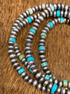 Casita 4mm Navajo Rondelle Stretch Bracelet with Turquoise Cylinder Beads