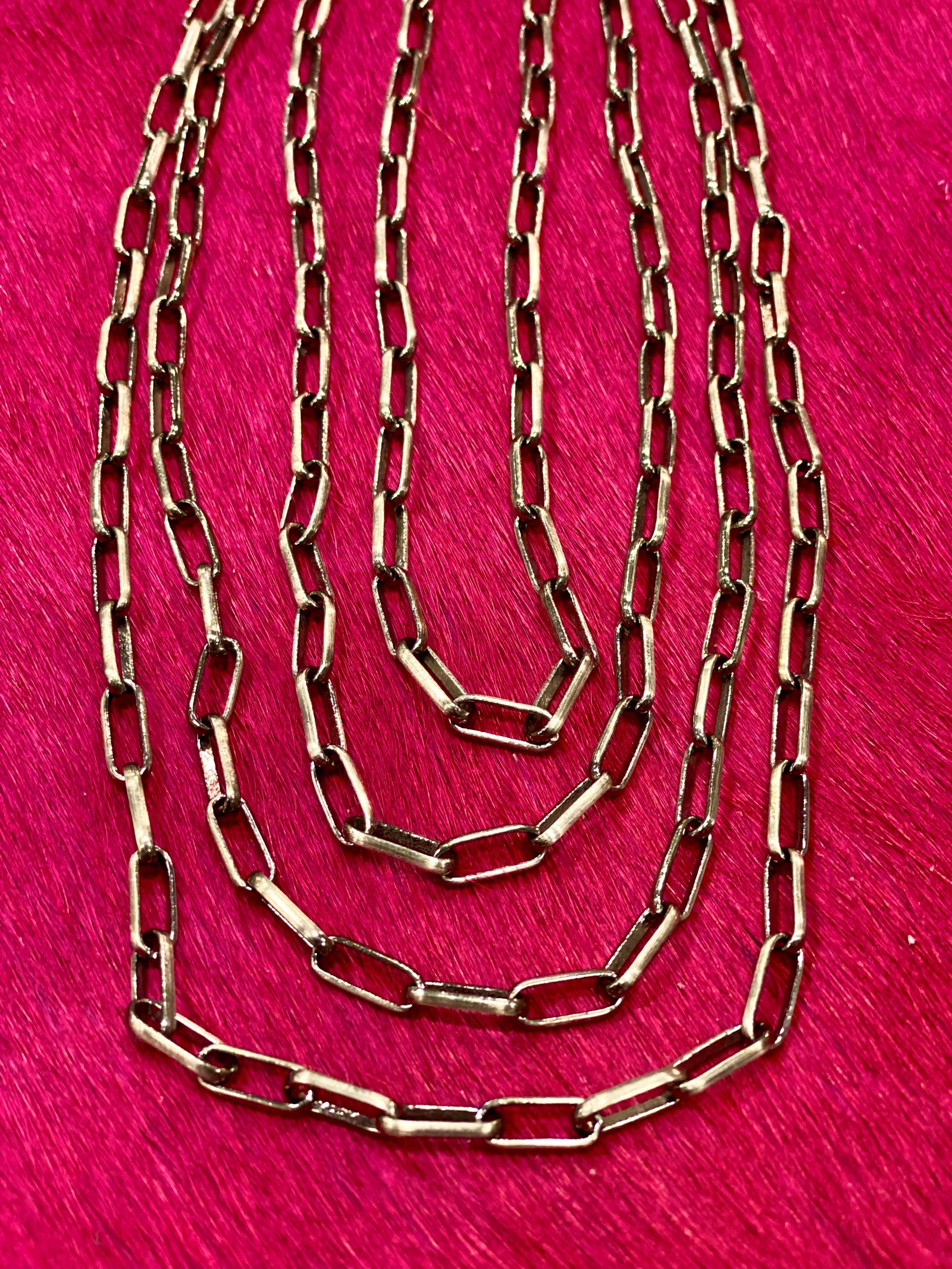 Paperclip Sterling Chain Necklaces - Shepherd's Hook