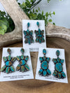Calypso 8 Stone Sterling Earrings - Turquoise