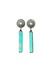 Isac Trading Fashion Earrings Turquoise Bar Concho Post Earrings