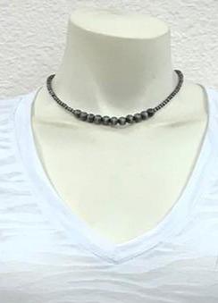 Isac Trading Fashion Necklaces 4mm Fashion Navajo Pearl Necklace - 15"