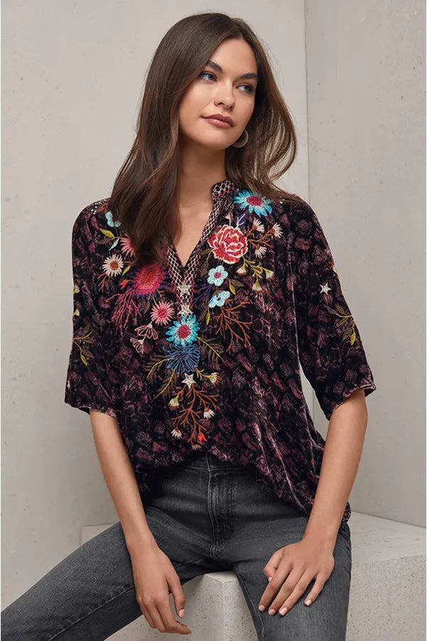 Johnny was online velvet top