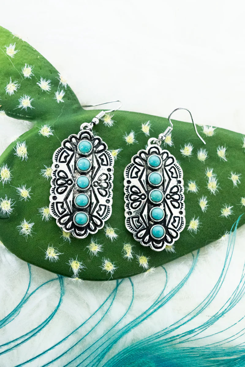 Charmaine Turquoise Stamped Fashion Earrings & Ring