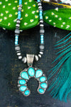 Lorelei Fashion Navajo & Turquoise Cylinder Bead Necklace With Naja Pendant