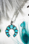 Constance Fashion Link Chain With Turquoise Naja Pendant & Earrings