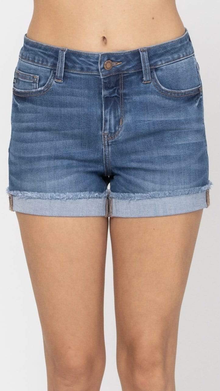 Judy Blue Shorts Judy Blue Rolled Cuff Denim Shorts
