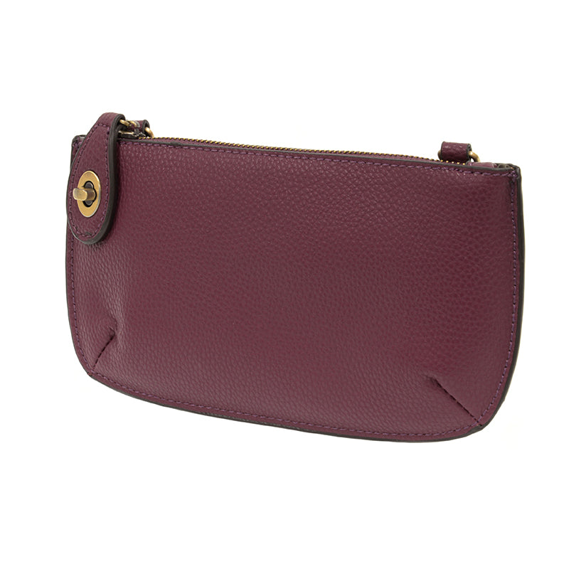 Plum Mini Crossbody Wristlet Clutch