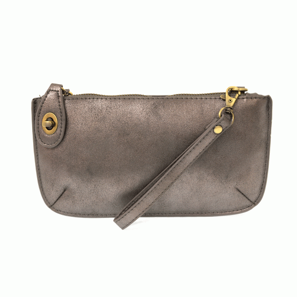 Lustre Lux Crossbody Wristlet Clutch - Gunmetal
