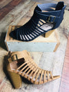 Qupid Sandals Huarache Heeled Sandal