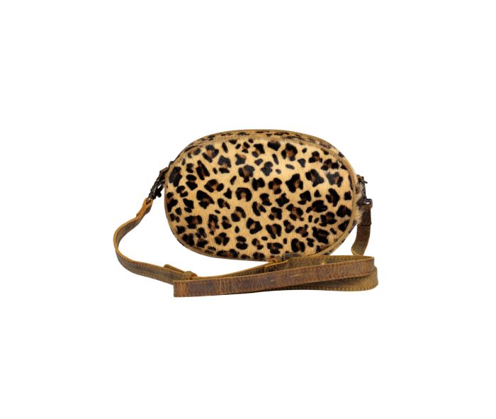 Leopard Oval Crossbody Handbag