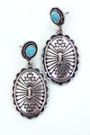 Fashion Concho Aztec Turquoise Post Earrings