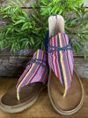 Very G Sandals Dakota Pink & Blue Striped Sandals